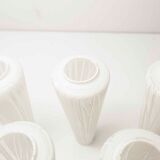 5-branched opaline brass chandelier 60's