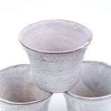 Set of 3 gray ceramic flower pots, Vallauris 1960s