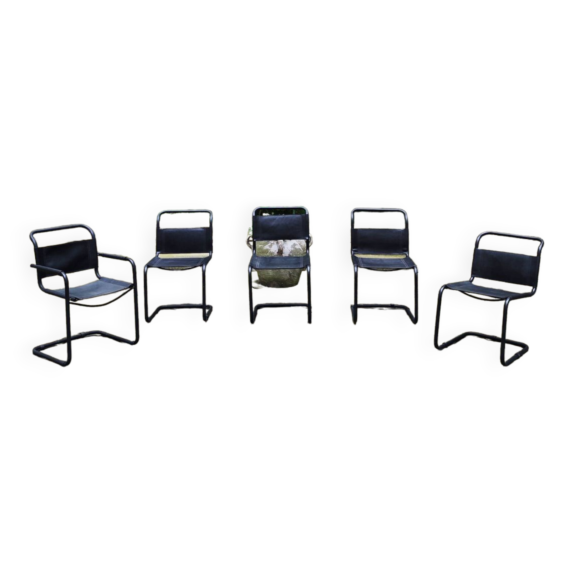 4 Cantilever Mart Stam chairs from the 80s S33 and 1 armchair s34