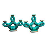 Pair of candlesticks from the 1940s Art Deco period.
