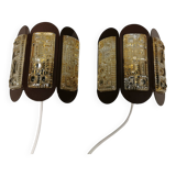 A set of Vitrika wall lamps in great condition with Orrefors glass 1970s