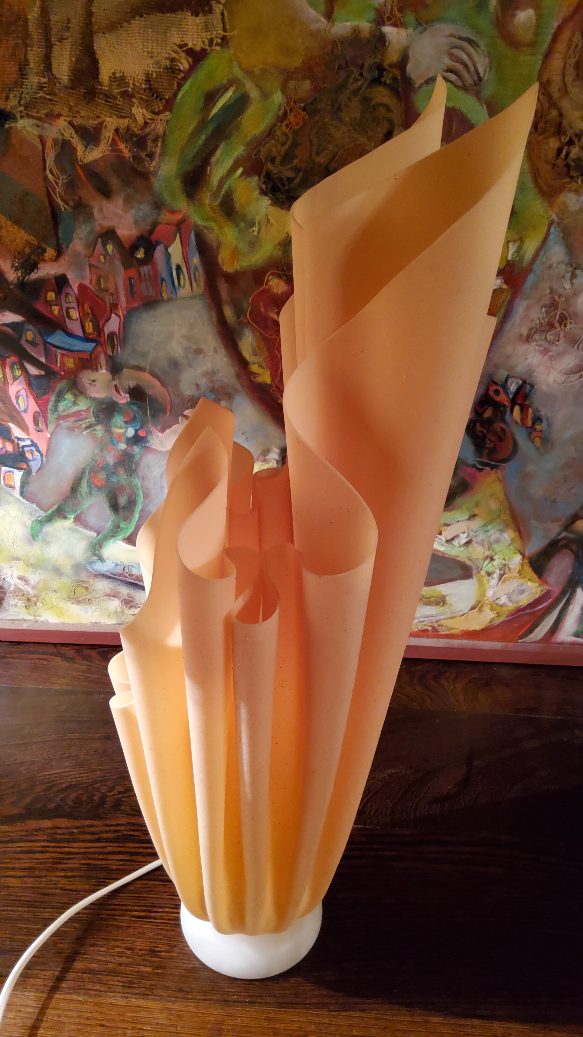 Athena lamp by Georgia Jacob marble and resin 53cm
