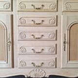 Low buffet in renovated solid cherry wood – Revisited Louis XV style – 250 cm