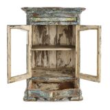 Weathered wooden wall display case