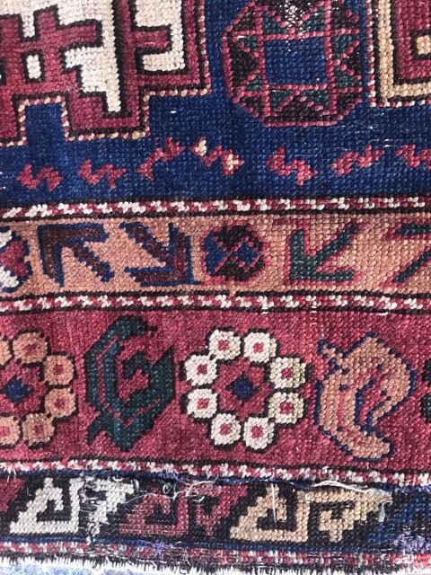 Old caucasian rug shirawan 19th handmade 76x120 cm
