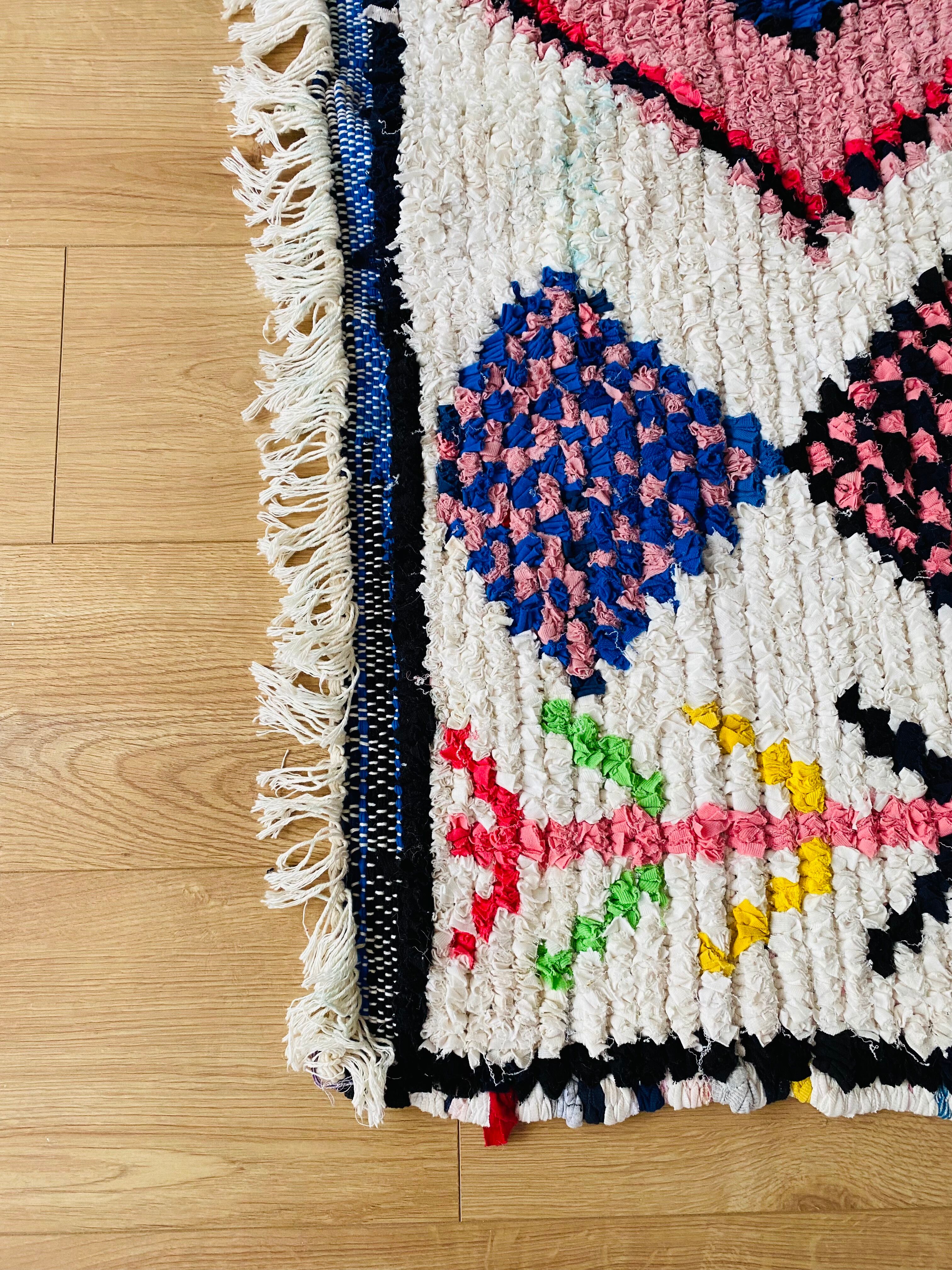 Berber carpet Boucherouite diamonds 138x230