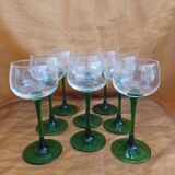 8 Alsatian white wine glasses