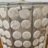 Pendant lampshade with mother-of-pearl buttons