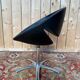 Set of 4 swivel shell chairs – 1980s – Karisma – Leather & Chrome metal