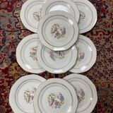 Set of 10 flat plates Digoin & Sarreguemines Nanteuil
