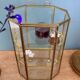 Vitrine vintage en verre et laiton