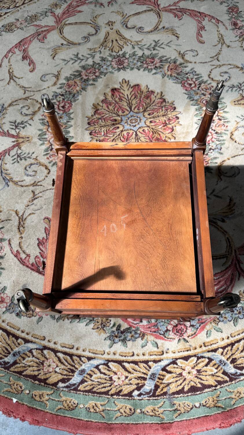 Antique mahogany rolling trolley