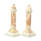 Set of 2 Decorative Marble Pillars Columns Classic 35cm