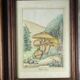 Pair of colorized mycological lithographs - Coprinus comatus, Psalliotta arvensis - 70s