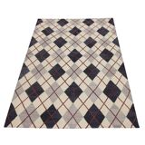 Modern Kilim blue check pattern wool kilim carpet geometric kelim area rug