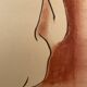 Signed painting in Chinese ink and art deco pastel, female portrait “the bath”