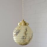 Art Deco redesign pendant lamp  / marbled glass antique hanging lamp