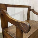 19th century fir fireplace bench
