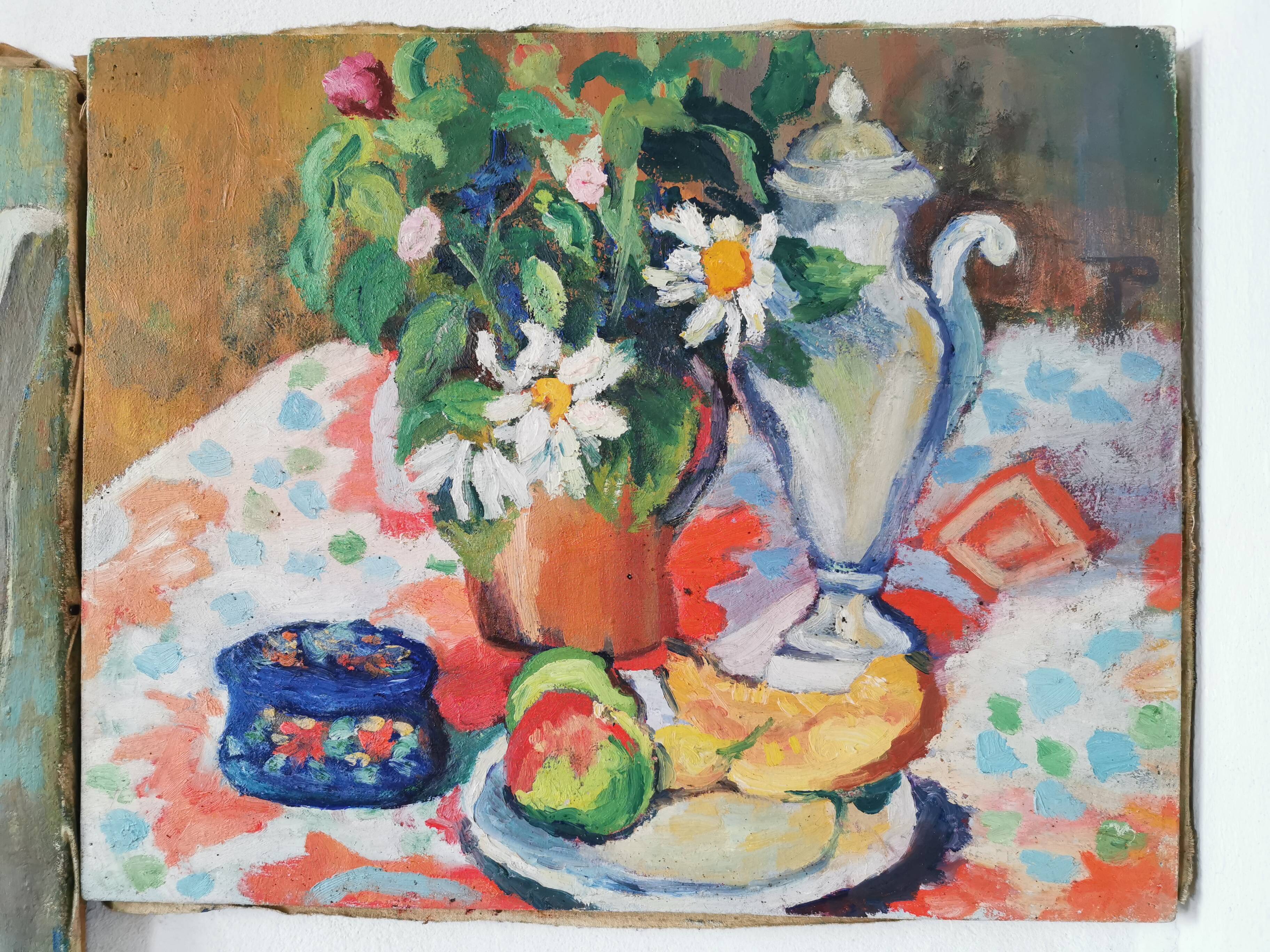 Set of 3 old still life paintings