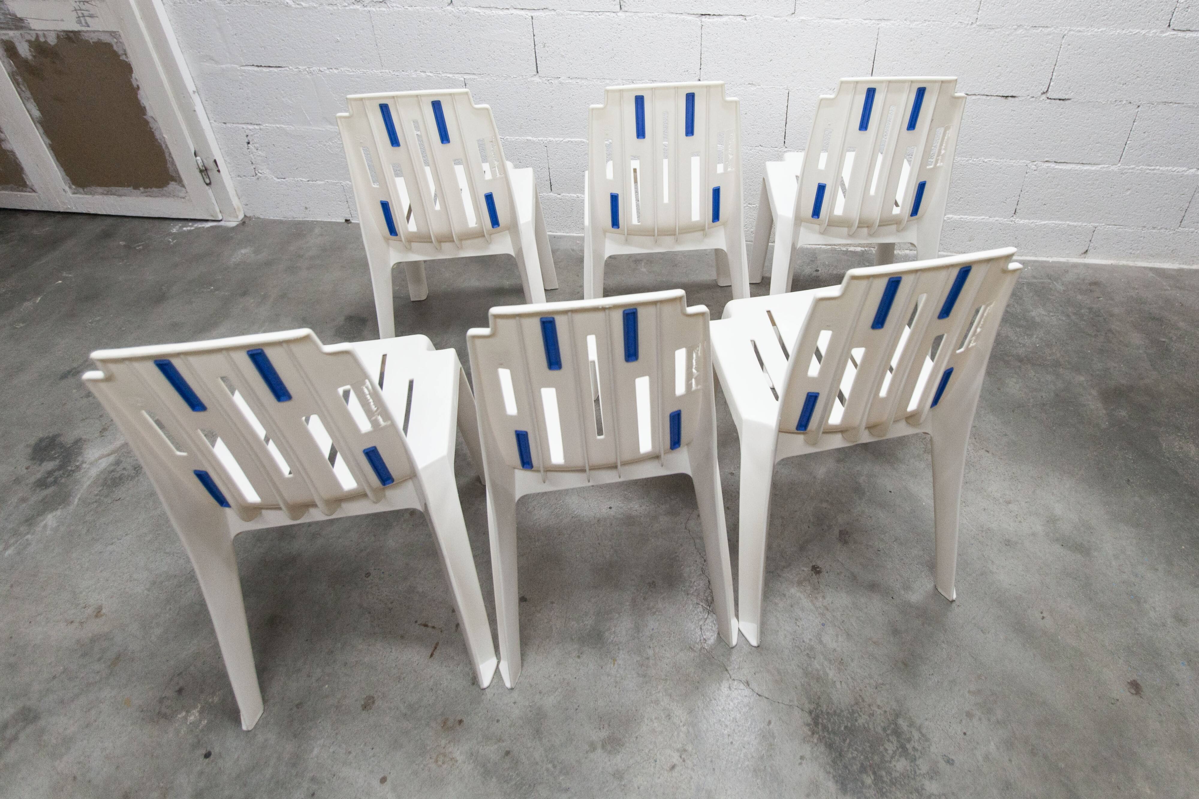 6 Mambo design chairs by Pierre Paulin, Henry Massonet line, by Stamp 1990.