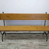 Banc en chêne et fer forgé