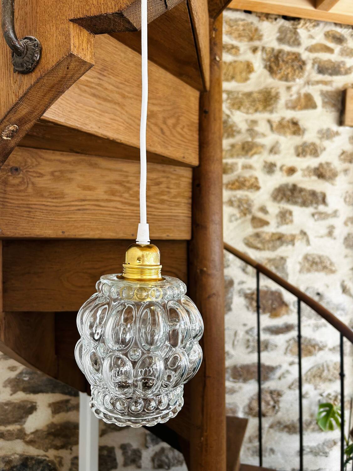 Suspension moderne globe en verre vintage