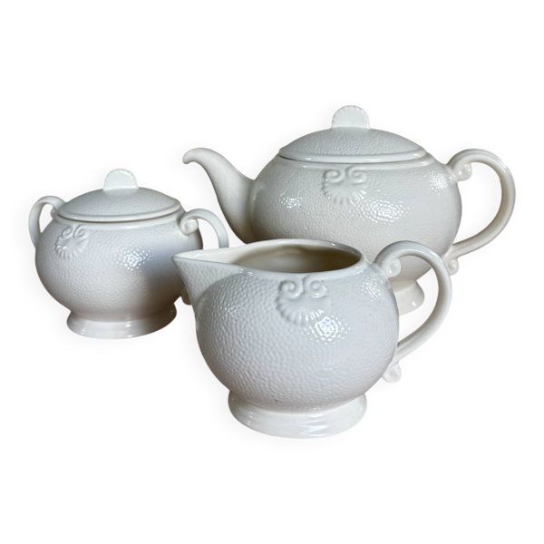 Ensemble théière sucrier pot à lait Geneviève Lethu Hortense 1991