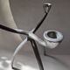 Scandinavian design tripod aluminum candlestick holder silver metal
