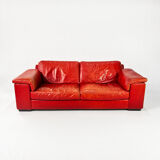 Postmodern italian leather sofa, 1980s
