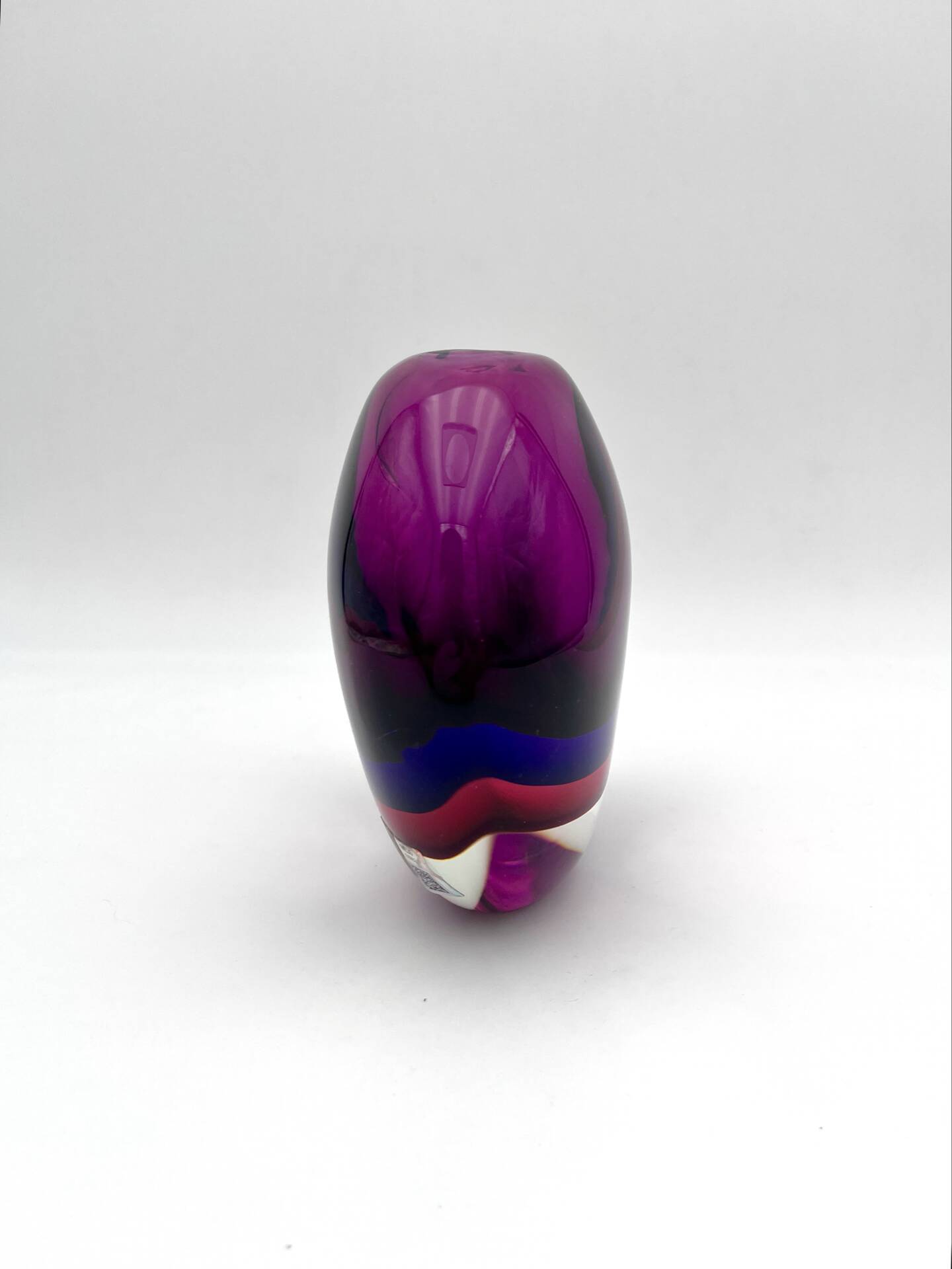 Vase Michele Onesto Oball Quadruple Sommerso Signed 15.5cm 2.7kg Ethique