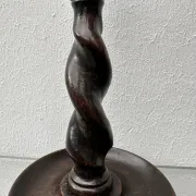 Pair of English oak Barley Twist candlesticks