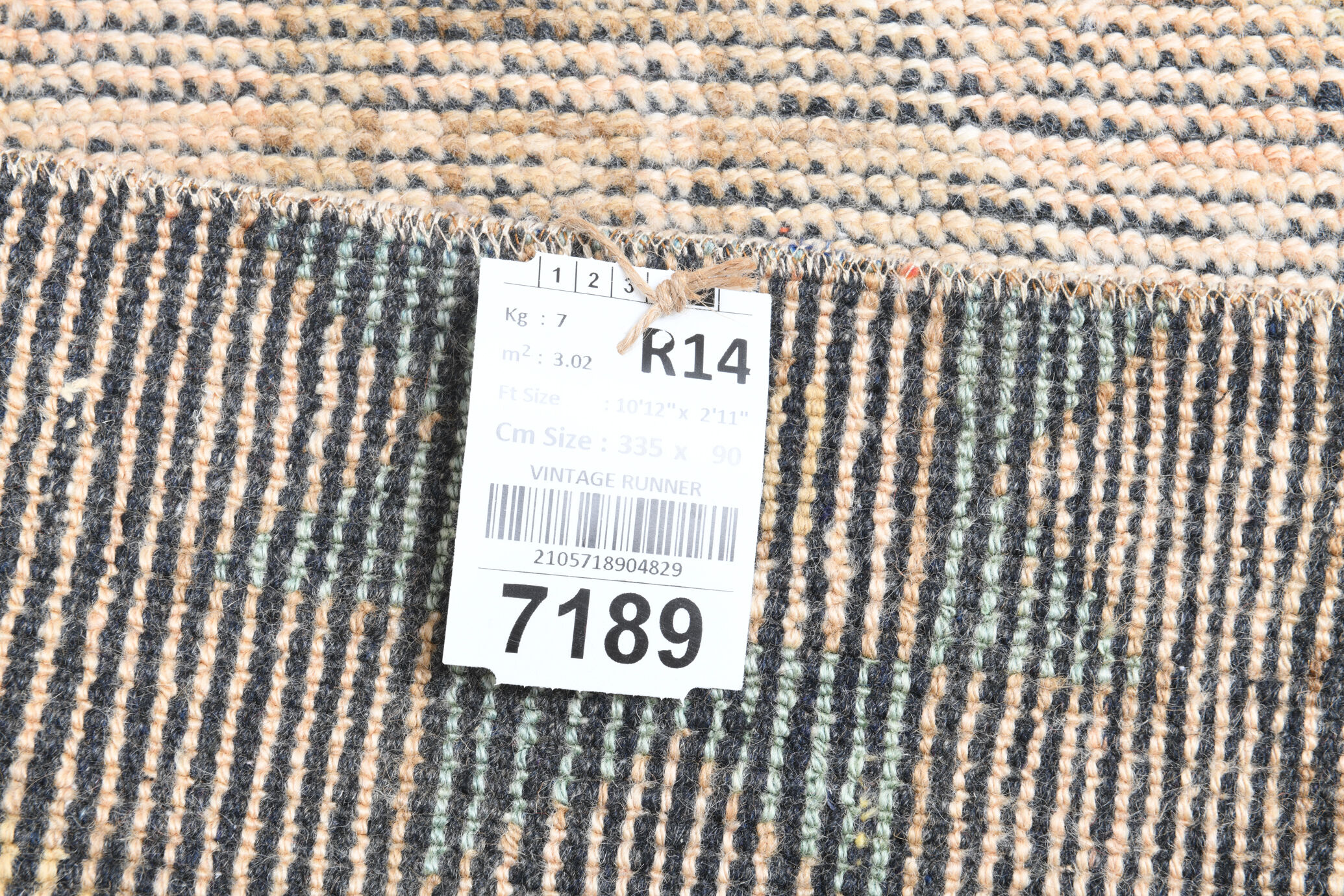 3x11 faded scandinavian vintage runner rug, 335x90cm