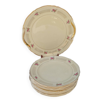 Dessert set 10 plates and St Amand dish