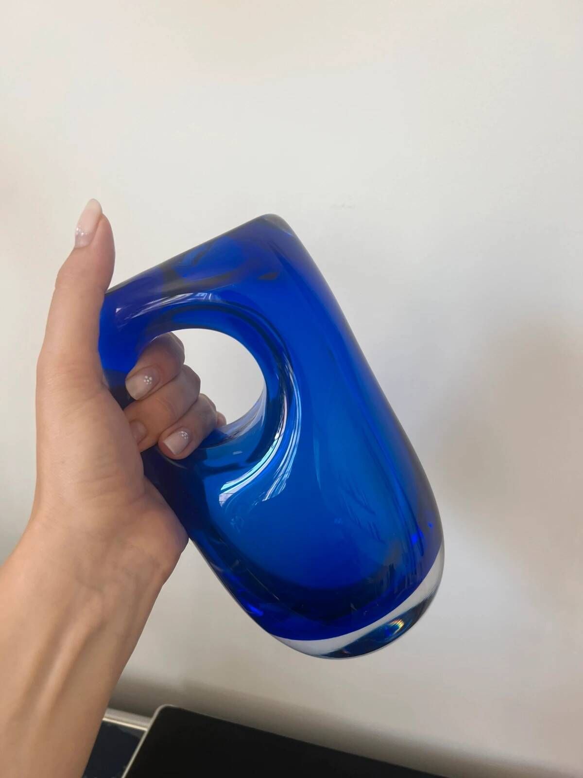 Magnificent vintage blue Murano vase.