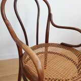 Thonet armchair in curved wood and canework