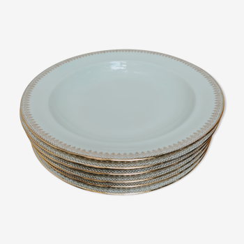 6 flat chastagner porcelain plates