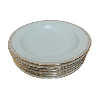 6 flat chastagner porcelain plates