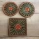 Set of 3 underwear of vintage braided straw dishes