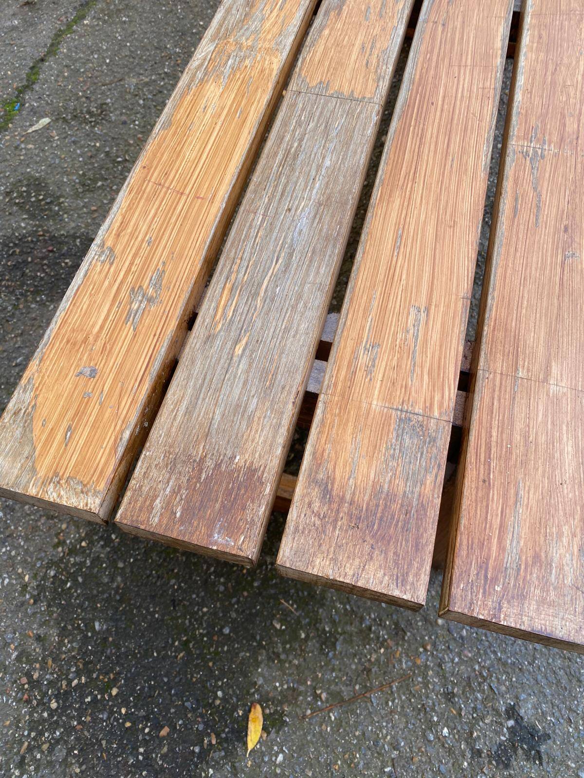 Vintage solid wood farm bench, 115cm