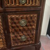 Commode Transition en placage de bois de rose et amarante XIX siècle