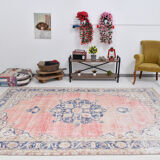 Navy blue vintage rug 317x220cm