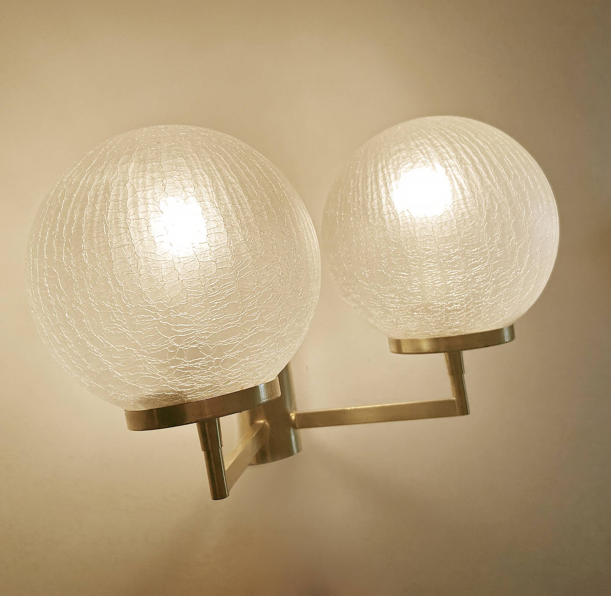 Pair Vintage Bubble Glass Wall Lights