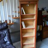 1950s curtain cabinet oak storage unit