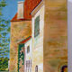 Reflets du château, huile sur toile, signé P.V. Sabatier 1940