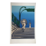 Antonio recalcati, untitled, 1974. original screenprint signed in pencil