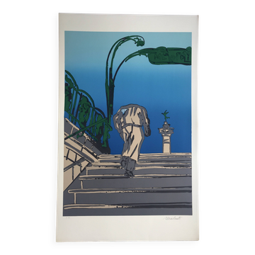 Antonio recalcati, untitled, 1974. original screenprint signed in pencil