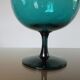 Italy glass vase in turquoise green 70s