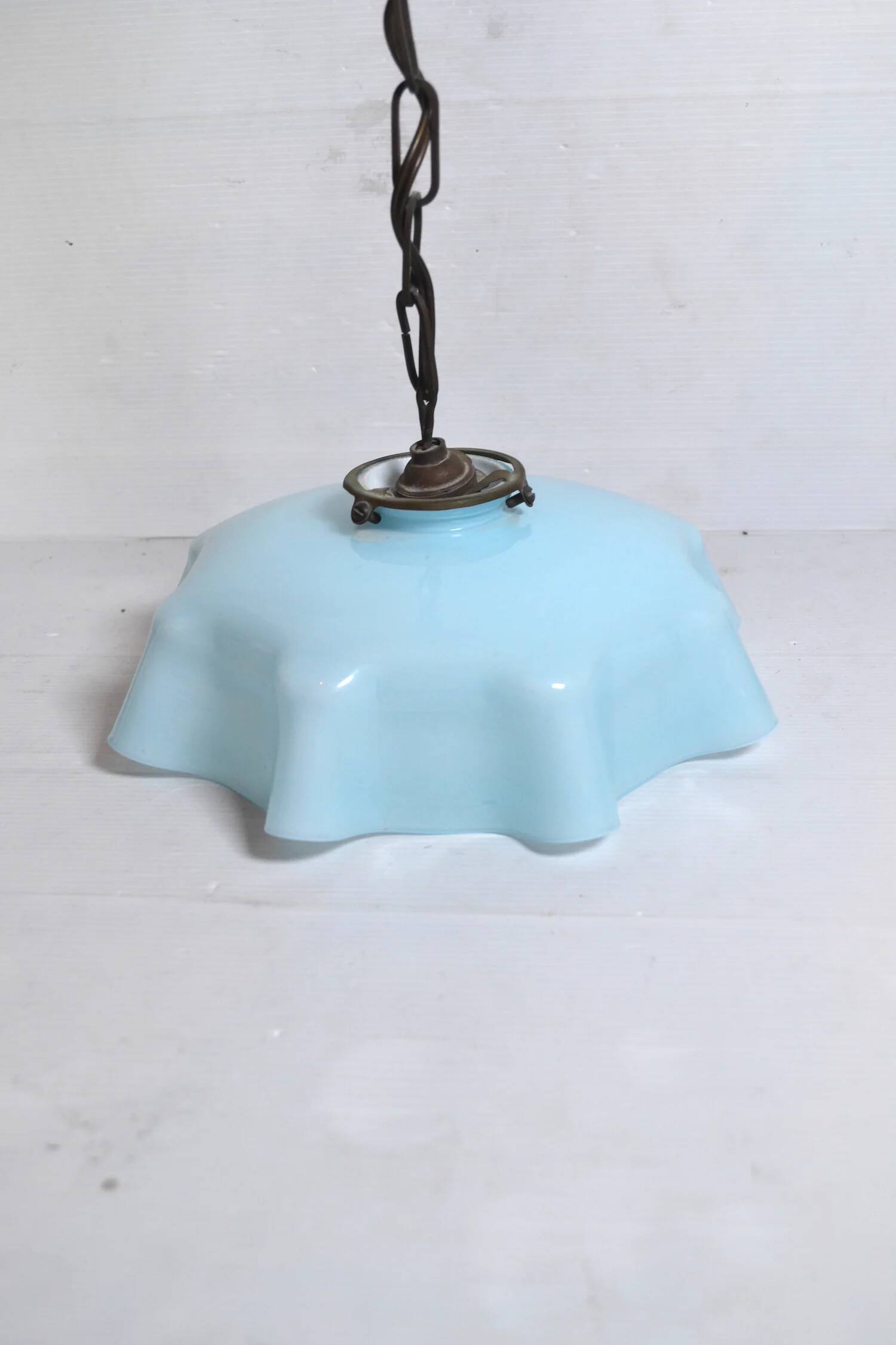 Draped opaline lampshade