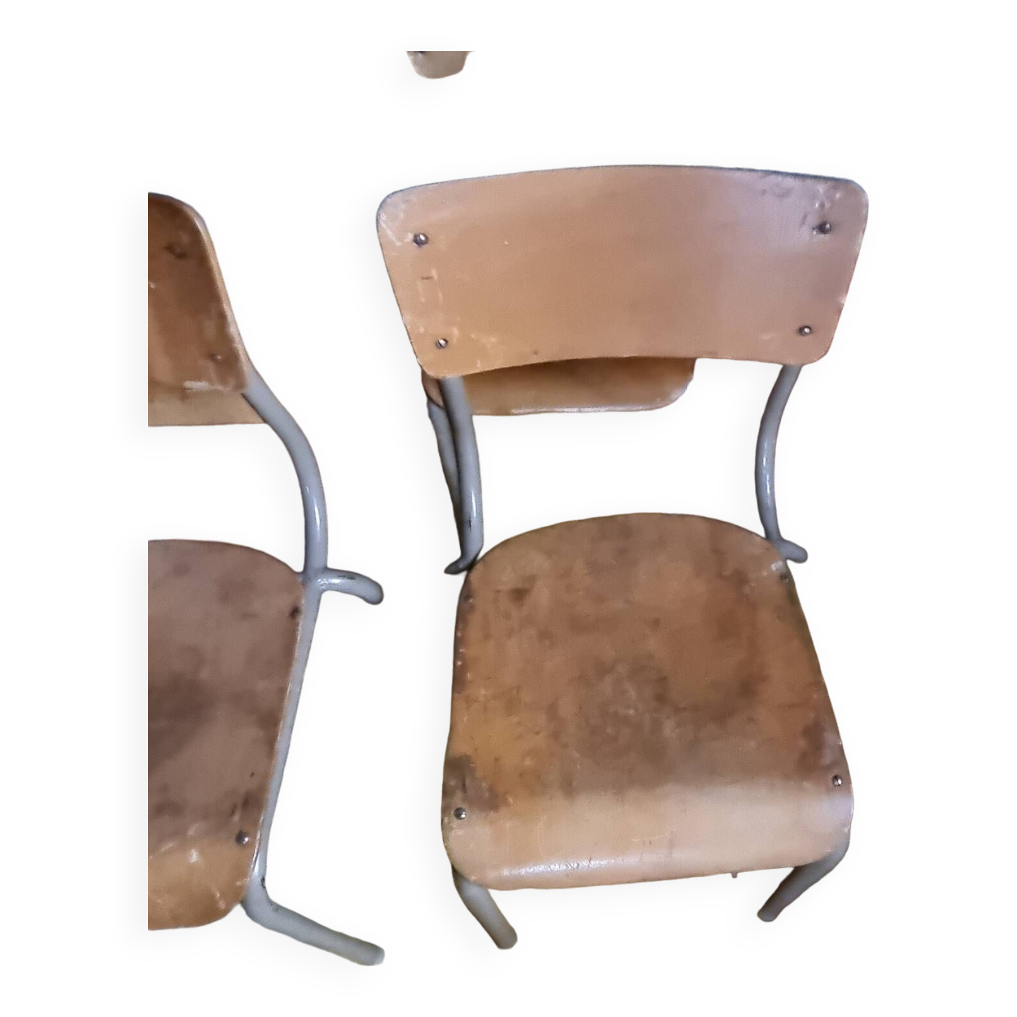 6 vintage school chairs