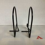 Pair of black metal bookends A
